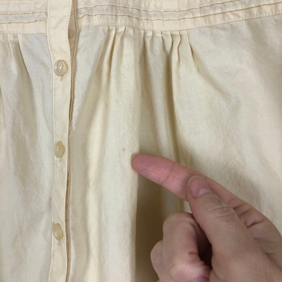 J. Jill Button Up Top Cotton‎ Yellow Mandarin Collar Size SP - Picture 9 of 9